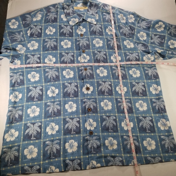 Tommy Bahama Short Sleeve Button Down Beach Side Blue XL 100% Silk Floral NWT - Picture 6 of 8